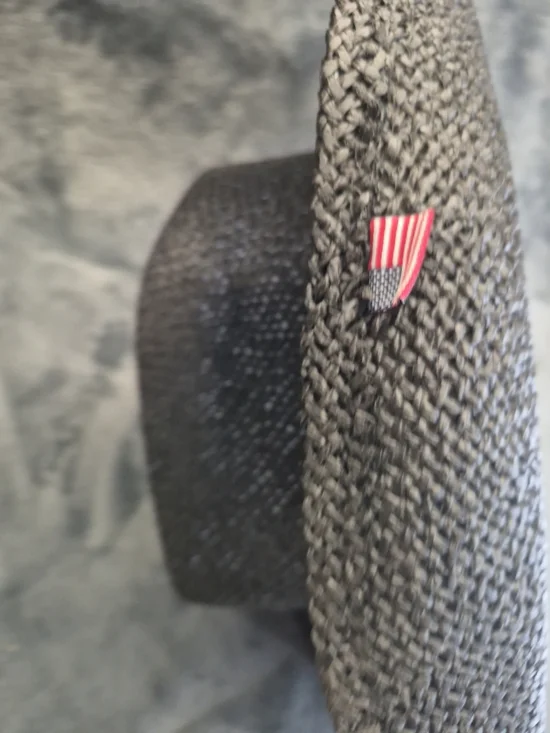 WESTERN COWBOY Charcoal Color Resemblance American Flag With Button Brass Tone - Picture 11 of 14